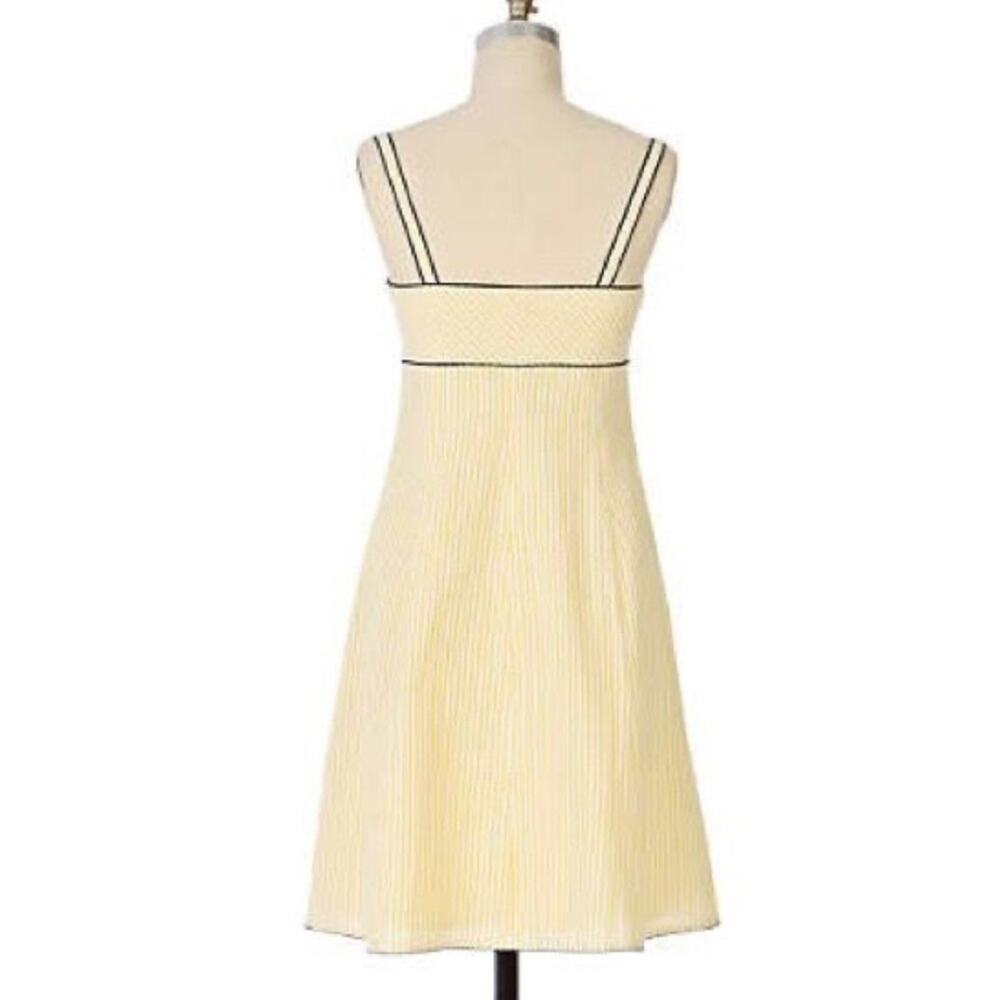 Anthropologie Lemon Parfait Bow Yellow Striped Summer Dress Cotton Viola Sz 8 - Picture 6 of 10